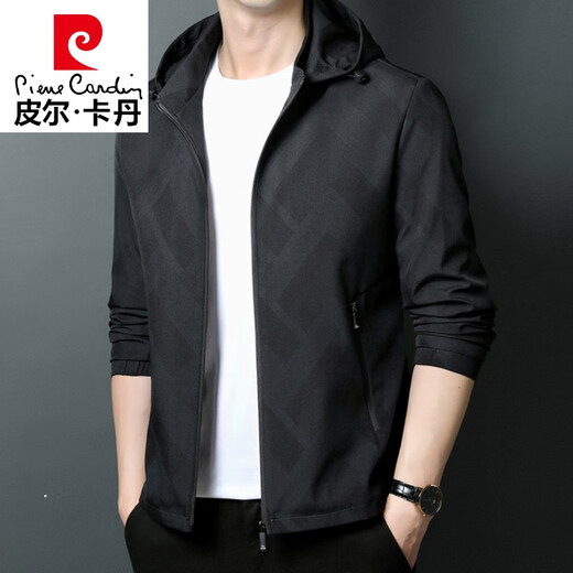 皮尔卡丹（pierre cardin）高档春秋季夹克外套男士薄款中青年时尚休闲百搭可拆卸连帽上衣 K12127款绿色(可脱卸帽) 190/3XL