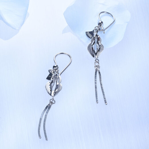 Pt.Charm Platinum Earrings pt950 Earrings Platinum Women's Personalized Long Tassel Earrings Confession to Girlfriend Ready in Stock 3.20-3.30g Pair