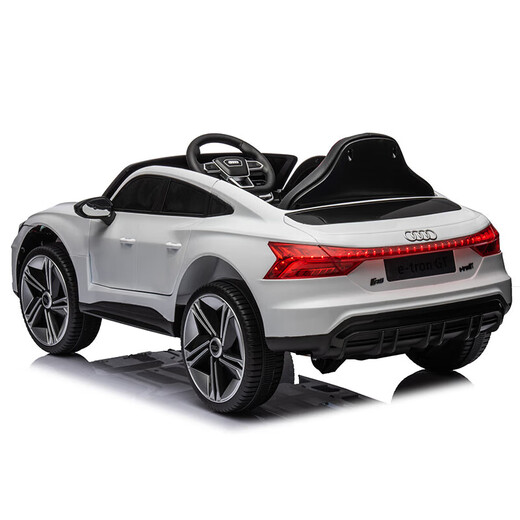 WORK BABY Audi genuine authorized children's electric car four-wheel sit-on remote control toy birthday gift for adults, babies and children, painted white/remote control/soft seat, electric drive