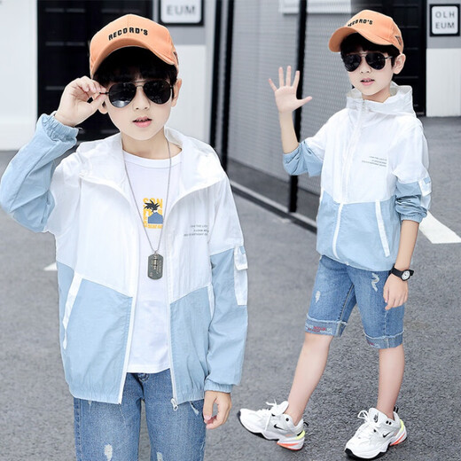 G.DUCKKIDS children's clothing children's sun protection clothing summer new boys' sun protection clothing medium and large children thin breathable sun protection clothing boys summer clothing green 130 size 7~8 years old 120-130cm