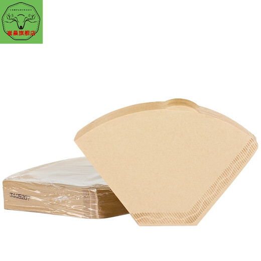 Coffee filter paper fan-shaped coffee filter paper fan-shaped filter paper American drip coffee machine hand-pour filter paper 102 unbleached 100 pieces No. 102 natural color filter paper (transparent bag