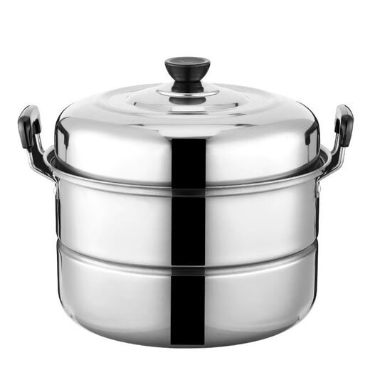 Jia Jazz thickened stainless steel 2-layer large steamer double-layer soup pot 30cm-40cm steamed bun pot steamed fish pot induction cooker extra thick 28CM (number of users 2-3 people) 2-layer 28cm photographed with