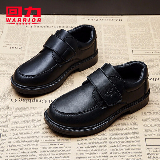 Huili Kinderschuhe Kinder Lederschuhe 2025 Frühlings- und Herbst neue Jungen Schwarze British Style Casual Schuhe Schüler der Mittelschule Kinderschuhe Schwarz 0053 32 Innere Länge ist ungefähr 20,9 cm