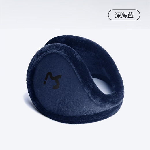 Di Shulan's new thickened plush warm earmuffs for winter men's ear protection and ear warmers solid color student anti-cold back-worn earmuffs plus velvet style - Yao Ye Black