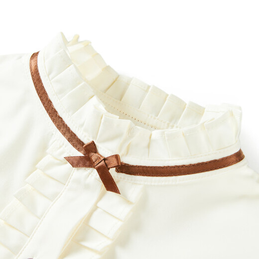 MiniPeace Children's Autumn Girls' Shirt F2CAE3322 White 110 cm