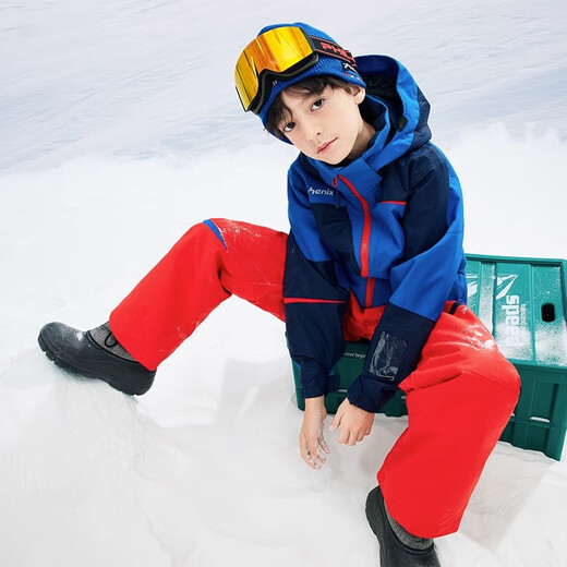 Phenix Phoenix Wettbewerbsserie Kinderski-Anzüge, Big Children's Double-Board-Windschutz und warme Skianzüge, Blue BL 130 cm