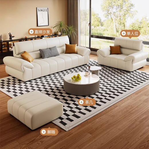 Jianxin echtes Ledersofa Wohnzimmer 2025 Neues kleines Wohnungssofa modernes einfaches Ledersofa 699