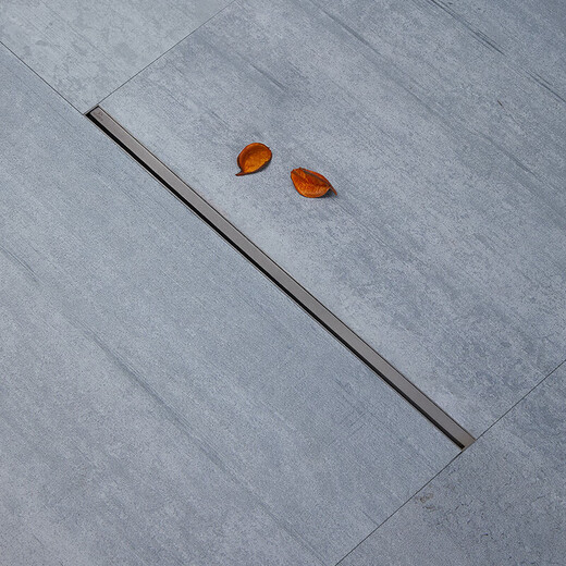 Submarine 600M stainless steel linear extremely narrow strip floor drain gun gray large displacement bathroom shower room high-end rectangular shower floor drain