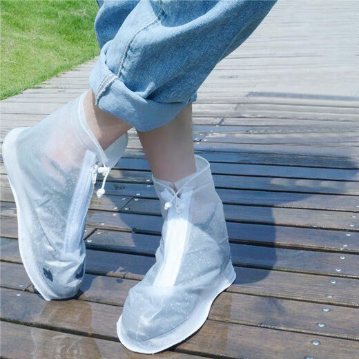 Bovonick Arafroping Shoes Cover Both Boots portables Couvrer les hommes et les femmes adultes non disposables semelle plate transparente blanche xxl