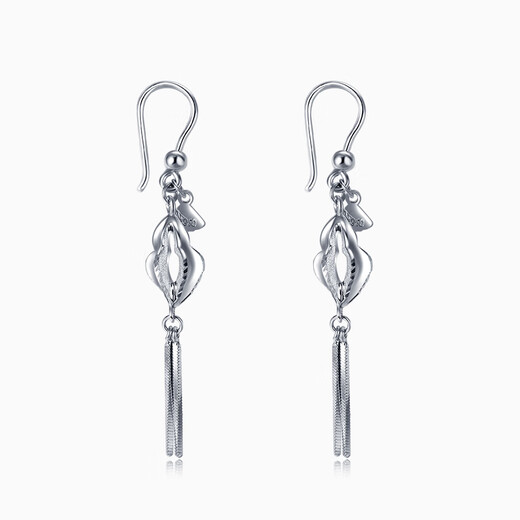 Pt.Charm Platinum Earrings pt950 Earrings Platinum Women's Personalized Long Tassel Earrings Confession to Girlfriend Ready in Stock 3.20-3.30g Pair