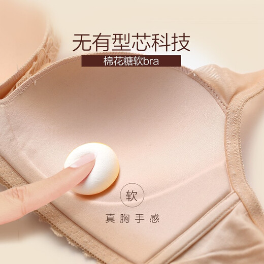 金三塔商场同款金三塔文胸女真丝蕾丝无钢圈性感内衣文胸NZFAB308 肤色1105 70A
