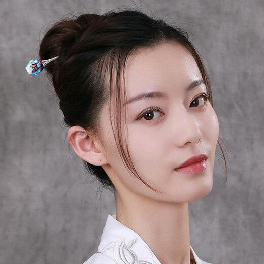 SENDME Cloisonné Lotus Hairpin Hanfu Hair Accessory Step Head Headpiece Hairpin Hair Accessory Chinese Valentine's Day Birthday Gift for Girlfriend Cloisonne Lotus Hairpin