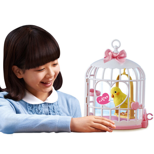 【7成新】mimiworld模拟宠物场景套装儿童模拟宠物玩具 学语小鹦鹉