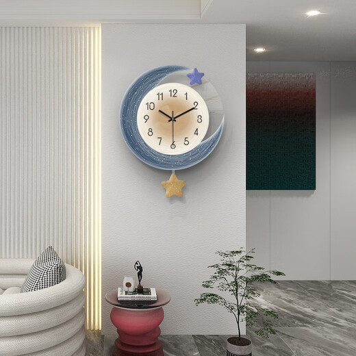 Qiaoran home clock wall clock living room 2024 new simple modern atmosphere home restaurant fashion creative clock T319/small size 40X50 cm