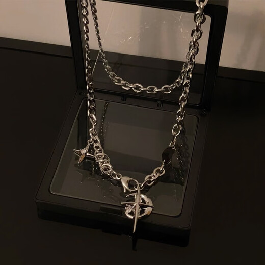 Qi Xiaomi necklace men's trendy niche high-end boys' clavicle chain hip-hop ins versatile titanium steel chain clothes pendant