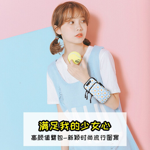 里海狼跑步手机臂包户外健身袋男女款手臂包运动手机臂套手腕包防泼水 文艺印花-可斜跨