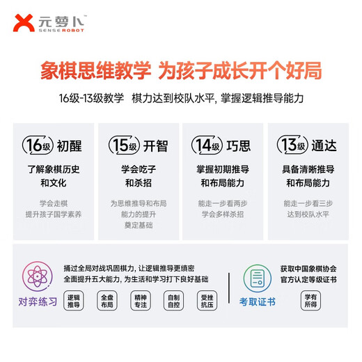 Yuanluobu Senserobot Ai Robot de ajedrez Sense Tang Tangicción Tecnología Infantil Aprendizaje Aprendizaje de ajedrez chino Diálogo inteligente Diálogo Compañero Robot Piezas de ajedrez