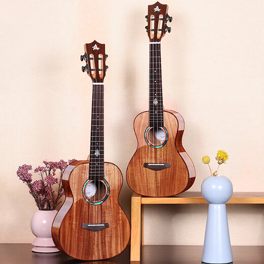 Ajima ajima voll einzelner Tiger Muster Acacia Holz Vollende einzelne studentische Kinder Kinder Kleine Gitarre A6 Anfänger Ukulele Helles Modell 26-Zoll Original-Soundmodell