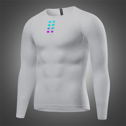 WOSAWE spring and summer quick-drying sweatshirt cycling sweat-absorbent vest underwear men's road mountain bike cycling clothing base shirt Binglan-long-sleeved sweatshirt 2XL (suitable for 85-95 kg)