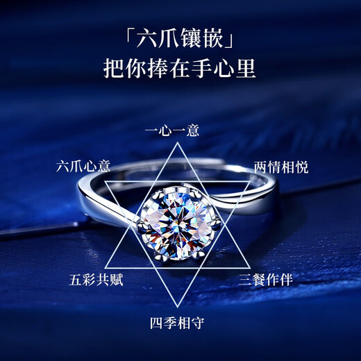 Grace GirlPT950 Platinum Ring Women's One Carat Moissanite Diamond Couple Men's Proposal Birthday Valentine's Day Gift Women's - Snowflake One Carat Moissanite Platinum Ring