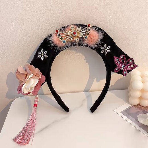 Muyu Palace Princess Hairband Cute Hanfu Tang Suit Princess Hair Accessory Empress Flag Head Baby Headband Children's Hairpin Headband Princess Headband One Pack