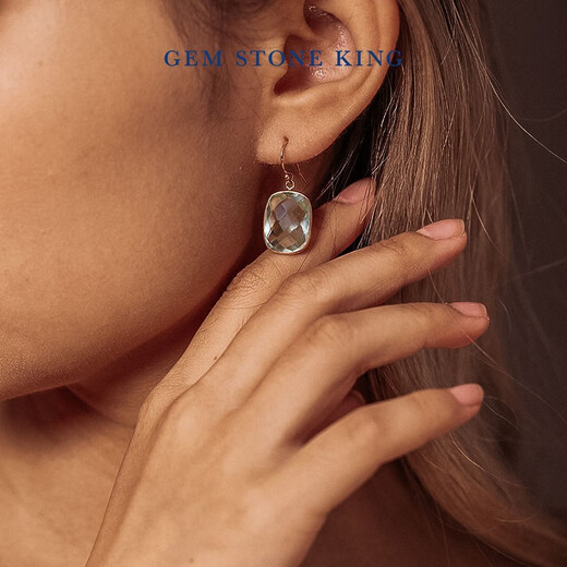 GEM STONE KING green amethyst earrings for women 14K gold American 18 carat gemstone earrings for girlfriend and wife birthday gift 520 gift green amethyst earrings