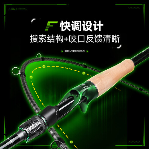汉鼎 幻魂路亚竿套装翘嘴鲈鱼泛用抛投竿碳素鱼竿鲈鱼鳜鱼翘嘴路亚竿 682m 2.03米 M 枪柄单竿(C)