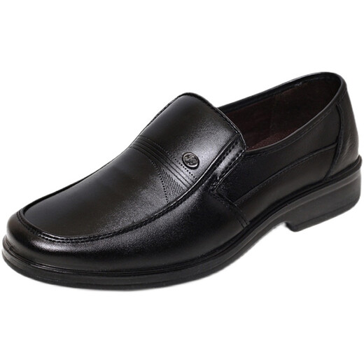 Large size loose casual men's leather shoes with fat and enlarged extra large size 48 black work men's shoes 46 round toe soft sole foot cover 45 shoes 47 oversized size 50 black 9913 spring and autumn style 45