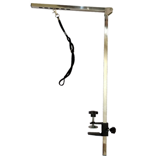 Xin Chong Zhi Kang Pet Grooming Table Bracket Dog Grooming Table Fixed Rope Stainless Steel Boom Fixture Large Clamp Clamp Small Boom 1 Set Includes Clamp, Boom, and Rope