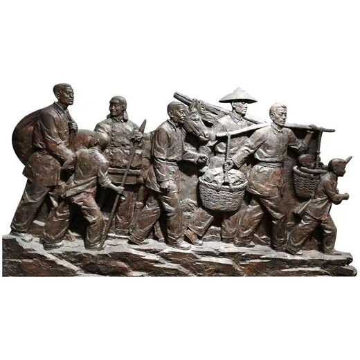 Kangxinya Fiberglass Figure Sculpture Customized Cast Bronze Farming Folklore Campus Culture Celebrity Head Large Outdoor Statue Pendulum Top Ten Heroes Dingjin