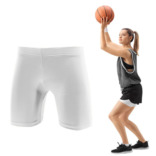 Women's Solid Color Quick-Drying Bottoming Thin Sports Fitness Stretch Yoga Tight Protective Tackle Three-Point Shorts Multi-Color Light Blue Women's M Suitable for 160-170CM50-60KG