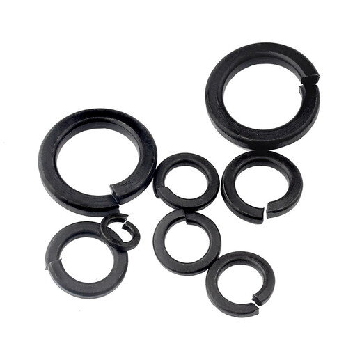 Guwanji 8.8 grade iron black thickened open elastic washer widened spring washer flat washer elastic washer flat washer national standard M8 200 pieces 8.8 grade black
