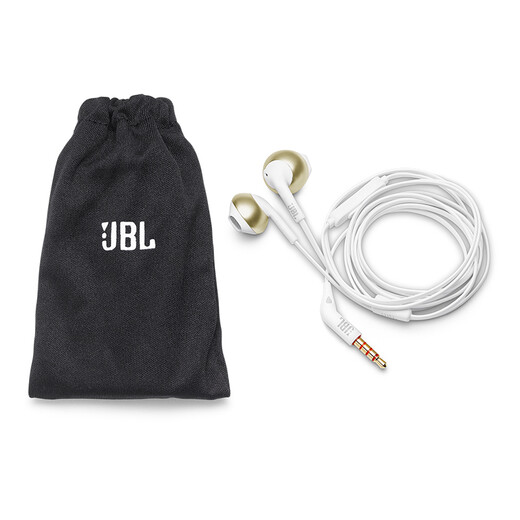 JBL T205 semi-in-ear headphones TUNE205 headphones wired sports headphones Universal for Apple and Android systems Double 11 shopping recommendations Champagne gold