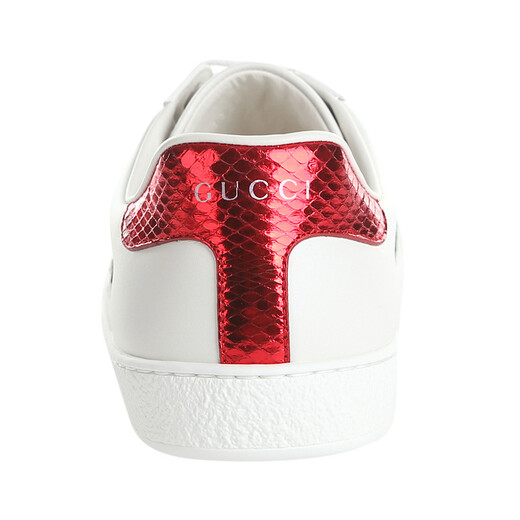 Gucci men's shoes GUCCI white leather tiger head men's flat shoes 457132 A38G0 9064 8/42