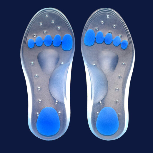 Peden silicone insoles, flat foot correction pads, arch support, heel bone tingling, sports shock-absorbing shoes for men and women, transparent (size 40-41)