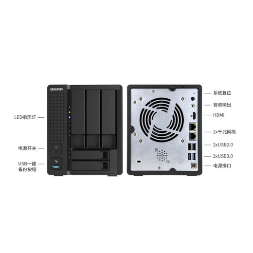 QNAP TS-551 dual-core 2.0GHz CPU five-bay NAS network storage AES-NI encrypted 4K video transcoding (includes SSD solid state drive)