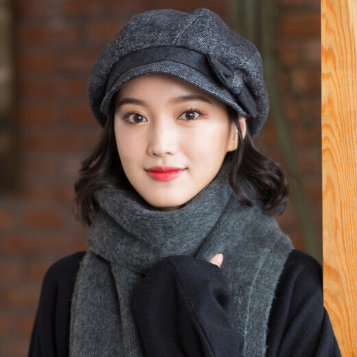 677888 Hat Women's Autumn and Winter Fashionable Western Beret Octagonal Hat Retro Style Korean Style Winter British Style Simple and Versatile