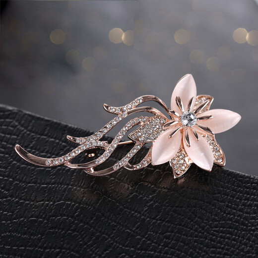 Idel's new jewelry Korean style fashion imitation cat's eye retro diamond brooch clothing decorative corsage creative pin gift colorful flower brooch XZ0062