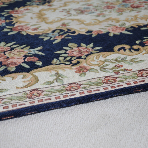 Zhonghong European pastoral chenille jacquard door mat entry entrance floor mat washable and machine washable wear-resistant blended woven computer chair mat foot mat non-slip floor mat entrance door Mediterranean blue 60*90CM