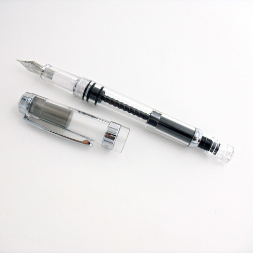 永生 698透明活塞钢笔0.7MM 活塞式上墨 74象牙白六窗银夹M尖0.7 0.7mm