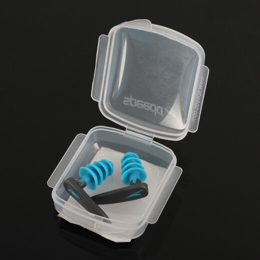 Speedo earplugs BioFuse spiral design silicone material non-slip waterproof comfortable sound-conducting swimming men's and women's professional training earplugs light blue