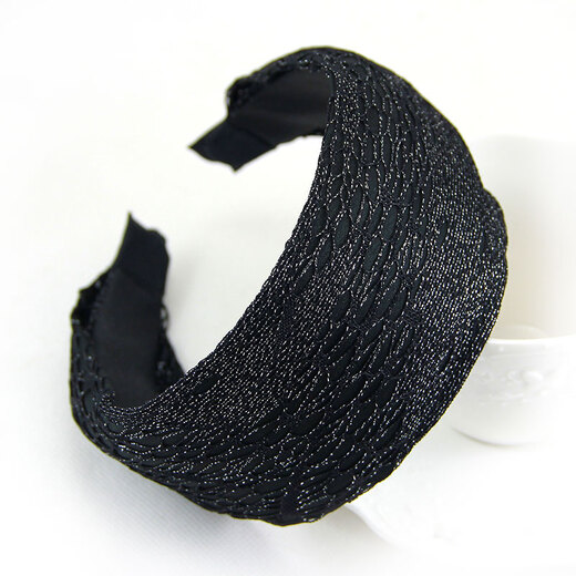 AiChoice fashionable lace headband wide-brimmed headband headband hair accessories cover white hair black toothed anti-slip hairpin headband navy blue