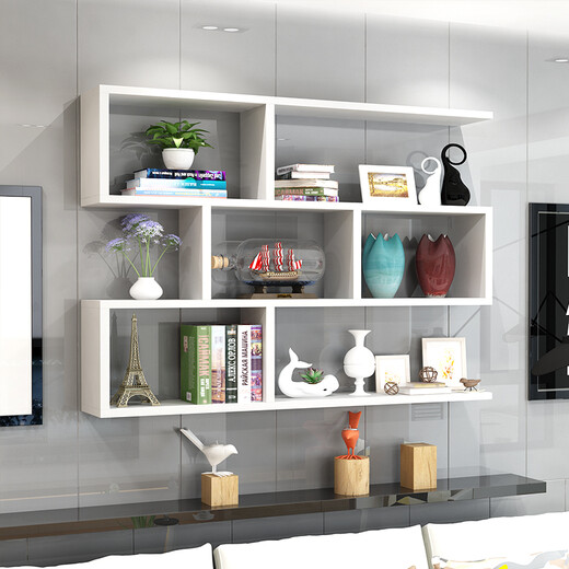 Fire Moon Wall Storage Rack Wall Mount Wall Rack Wall Cabinet Wall Cabinet Modern Simple Wall Cabinet Bookshelf Bookcase Wine Rack White 120 long 20 deep 25 high with three floors