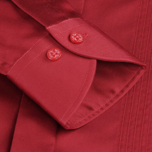 Saison 5 Robe de mariée spéciale Shirt Men's French Swallow Collar Shirt Mercerated Cotton Shirt Men's Long Manches Slim Red Sfl2Q30 37 (référence de poids 50-55 kg)