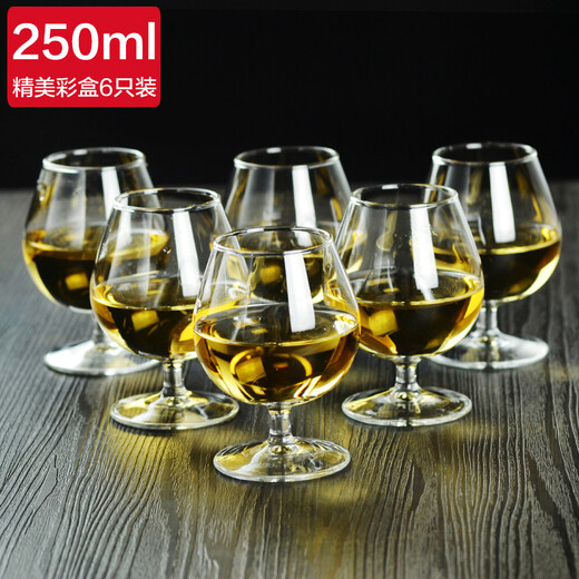 Lemeiya lead-free glass short-legged wine cup Cognac brandy cup Martell cup 6 pieces 250ml free 280ml wine dispenser