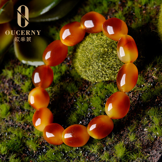 Ouchini beeswax bracelet for women, old beeswax, natural raw stone, chicken fat, yellow and red honey, men's amber bracelet, women's model A7251