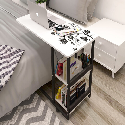 City roof lazy bedside table laptop table desktop home computer table bed table simple desk mobile small table bedroom table white flowers