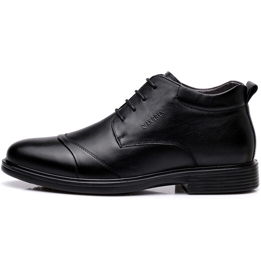 Strongman 3515 Strongman Herren -Baumwollschuhe Business Casual Lederschuhe Winter Warm Wollschuhe Herrenlederschuhe DC12609 Schwarz 38