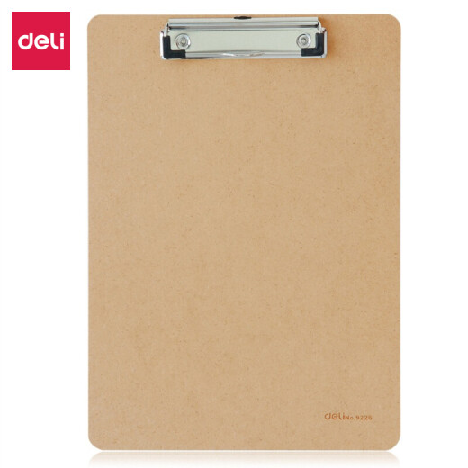 Deli-Büro A4 Holztextur Metall Tragbarer leistungsfähiger Clip-Schreibplatine Clip/Schreibpad Testpapier Clip Brown A4 Holz Clip-Butterfly Clip 9227