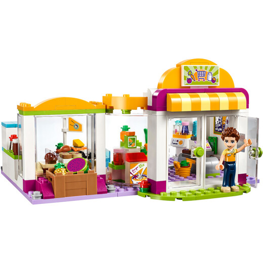 Compatible with LEGO Friends building blocks Heart Lake City girls small particle educational assembly toys 10494 Heart Lake City Supermarket
